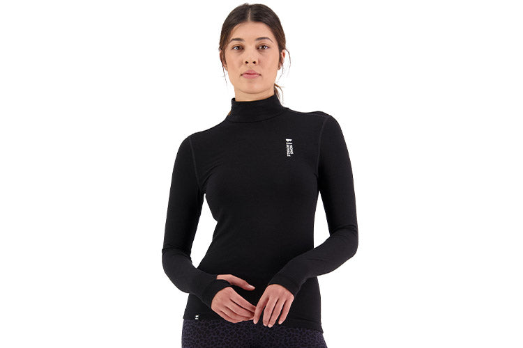 Mons Royale W Cascade Mock Neck LS