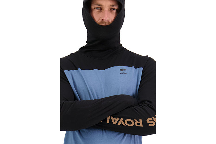 Mons Royale Yotei Powder Hood LS (Black:Blue Slate) 3