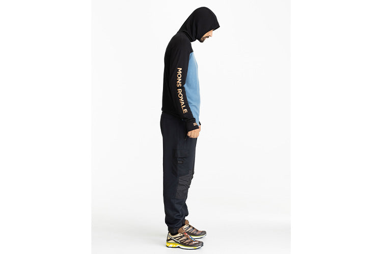 Mons Royale Yotei Powder Hood LS (Black:Blue Slate) 4